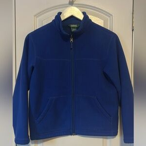 LL BEAN Boys zippered full zip fleece jacket M 10-12